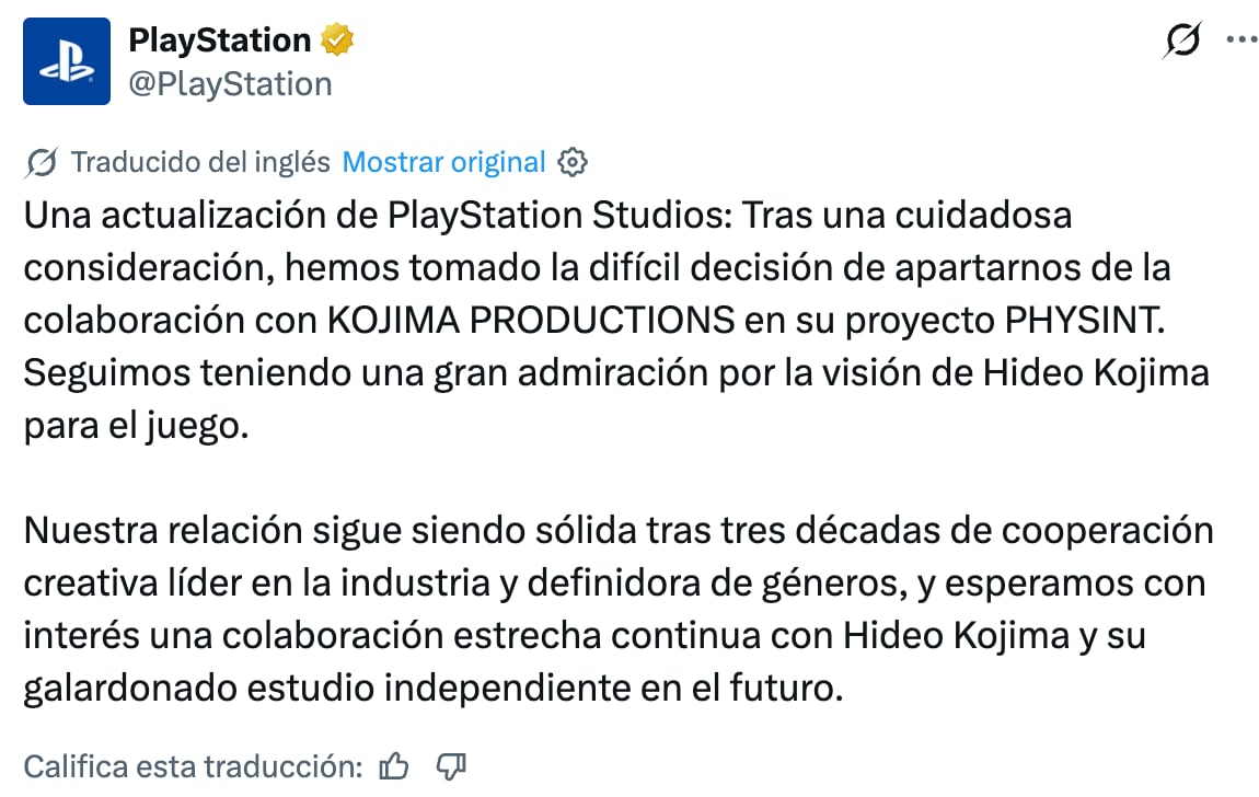 PlayStation para colaboración con Hideo Kojima y Physint; Xbox los rescata