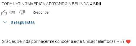 Fans de Belinda agradecen la colaboración con BINI.
