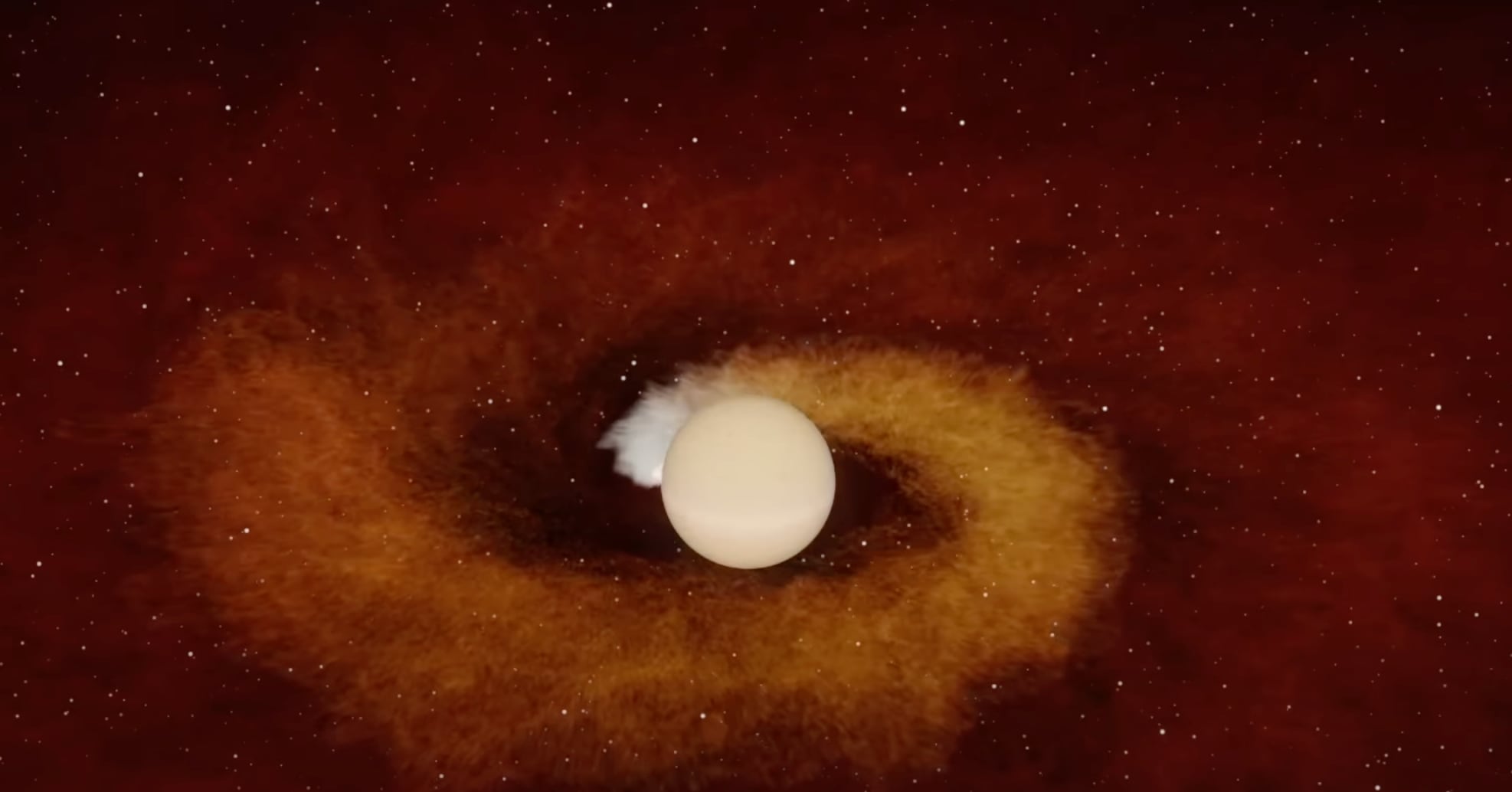 Estrella devorando a planeta del tamaño de Júpiter