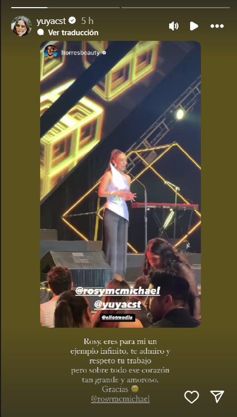 Yuya agradece a Rosy McMichael su conmovedor discurso en los Premios Eliot Awards 2024