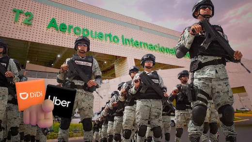 Guardia Nacional va contra Uber y DiDi en el AICM