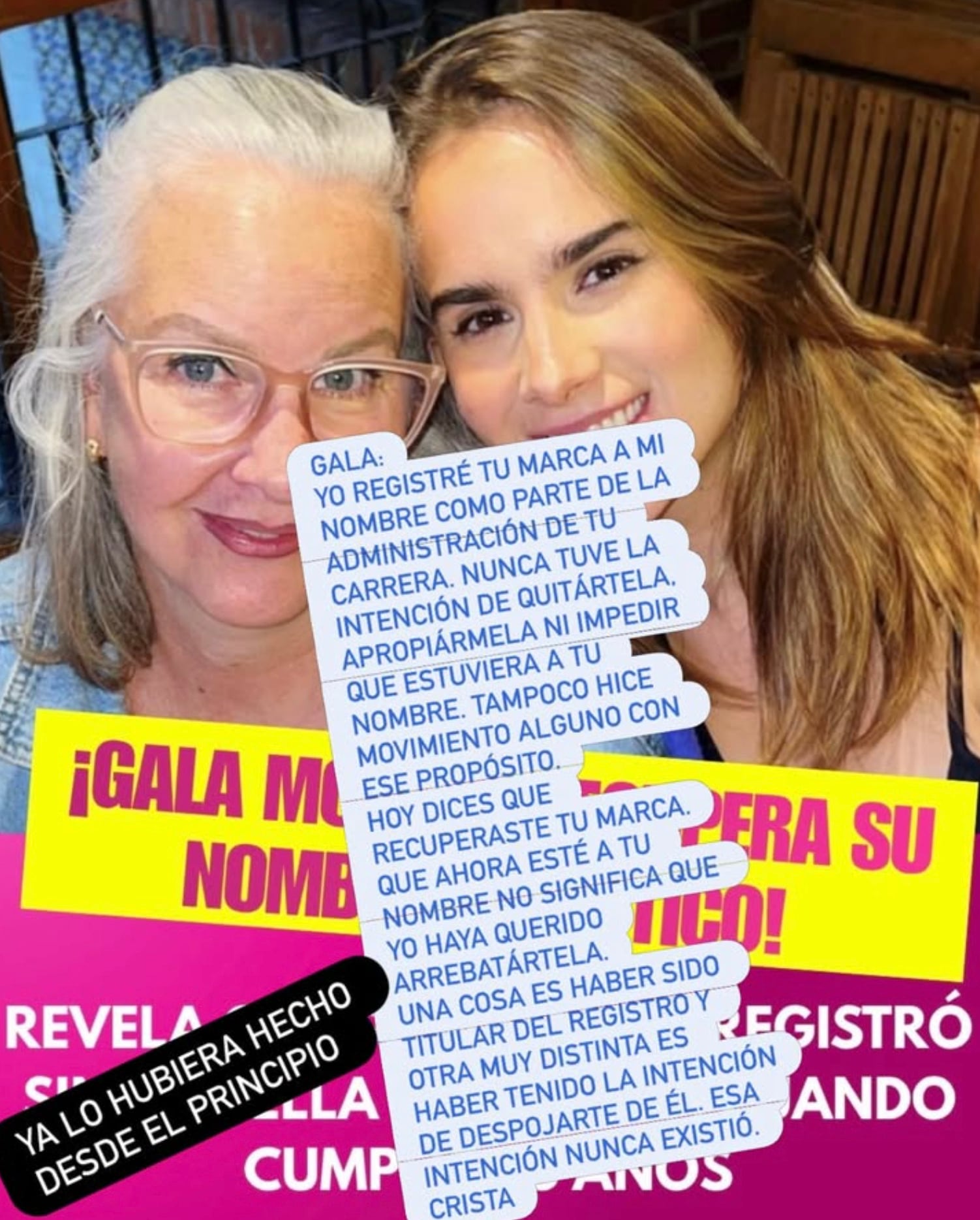 Crista Montes niega que se haya adueñado del nombre de Gala Montes
