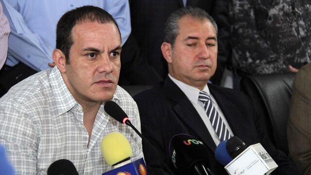 El alcalde de Cuernavaca, Cuauhtémoc Blanco, en conferencia de prensa.