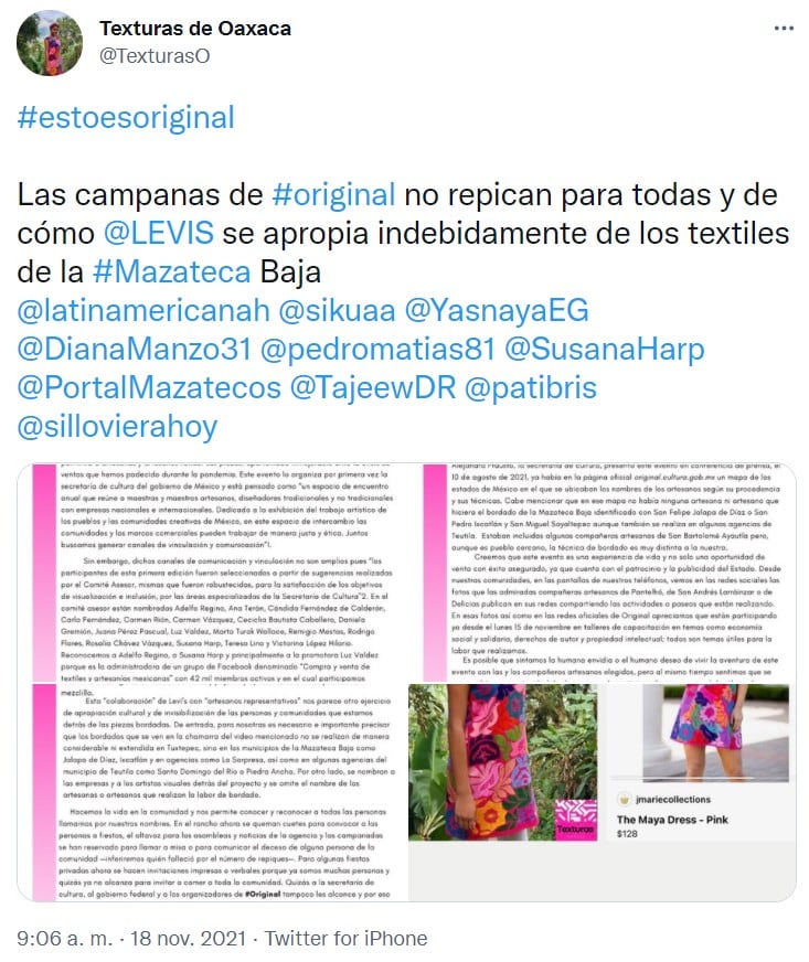 Denuncia de artesanas mazatecas