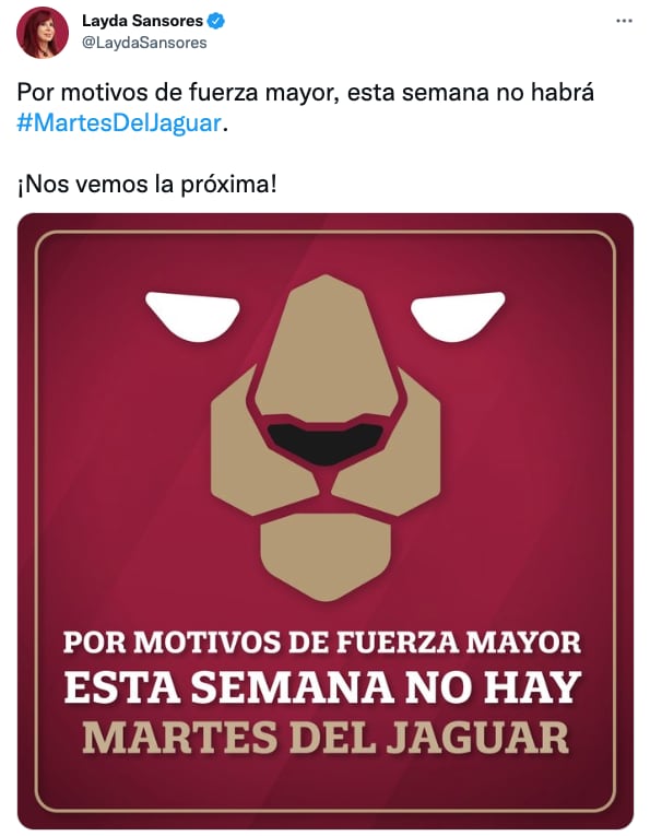 Alejandro Moreno respira tranquilo: no habrá martes del jaguar esta semana, anuncia Layda Sansores