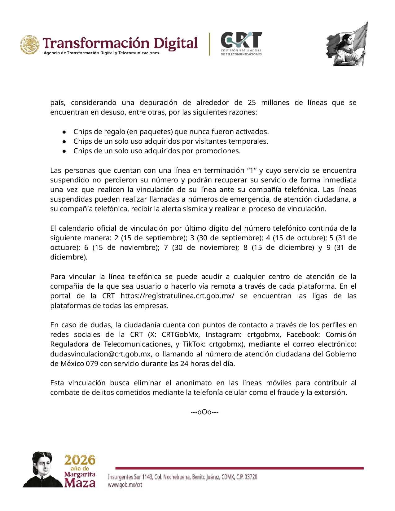 Comunicado CRT