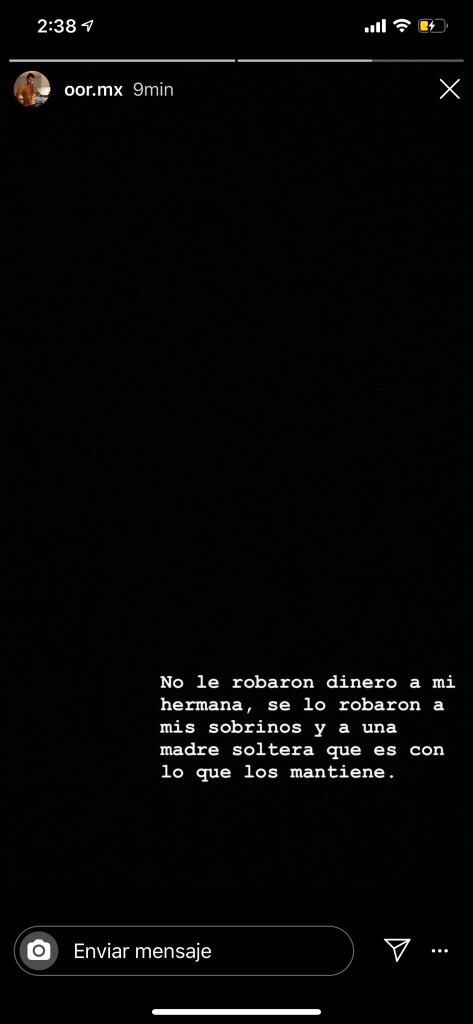 Las declaraciones las subió a su Instagram pero ya han sido borradas