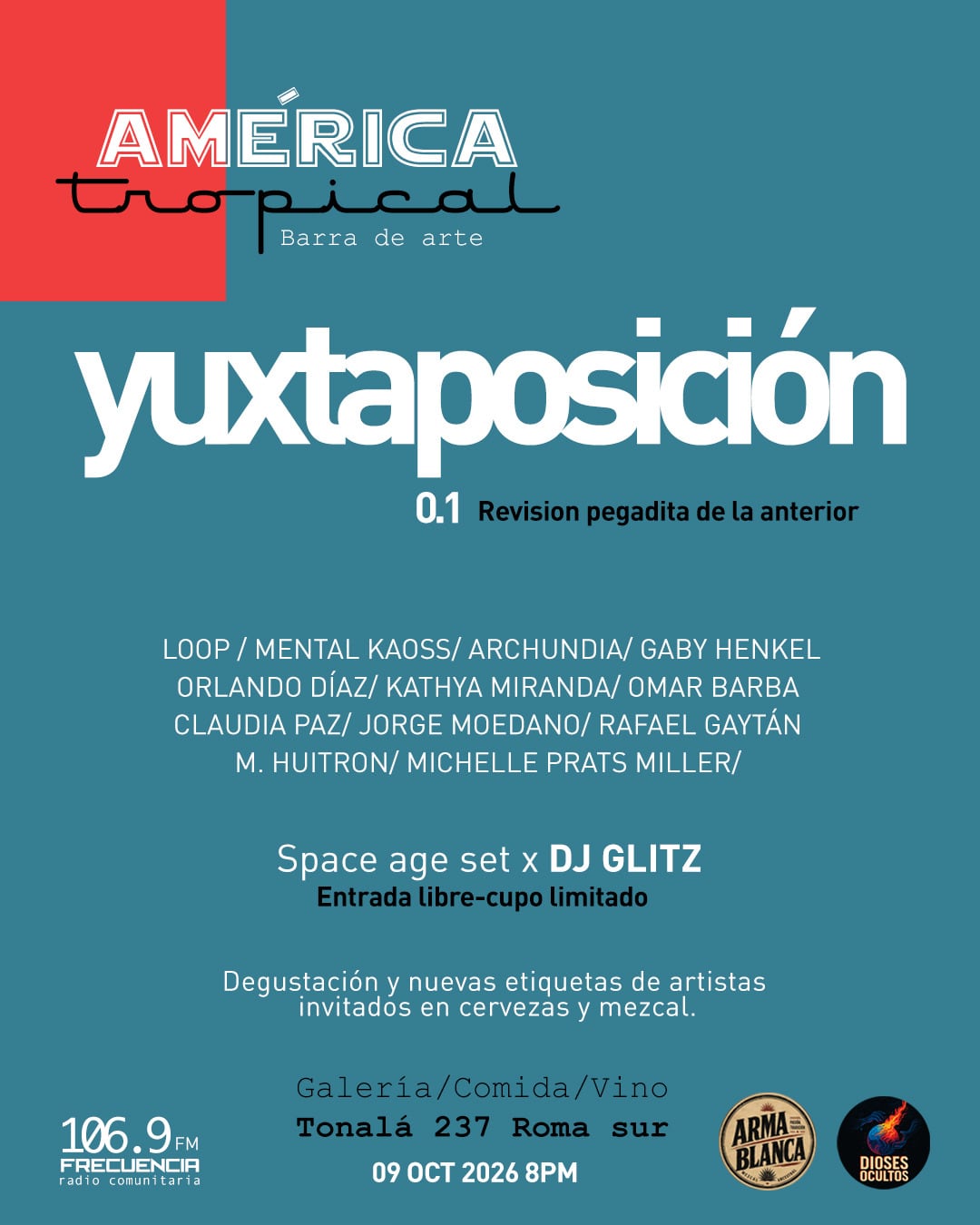 El colectivo LOOP participa en “Yuxtaposición 0.1” en el centro cultural América Tropical