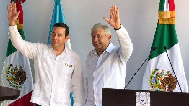 El presidente Jimmy Morales y Andrés Manuel López Obrador