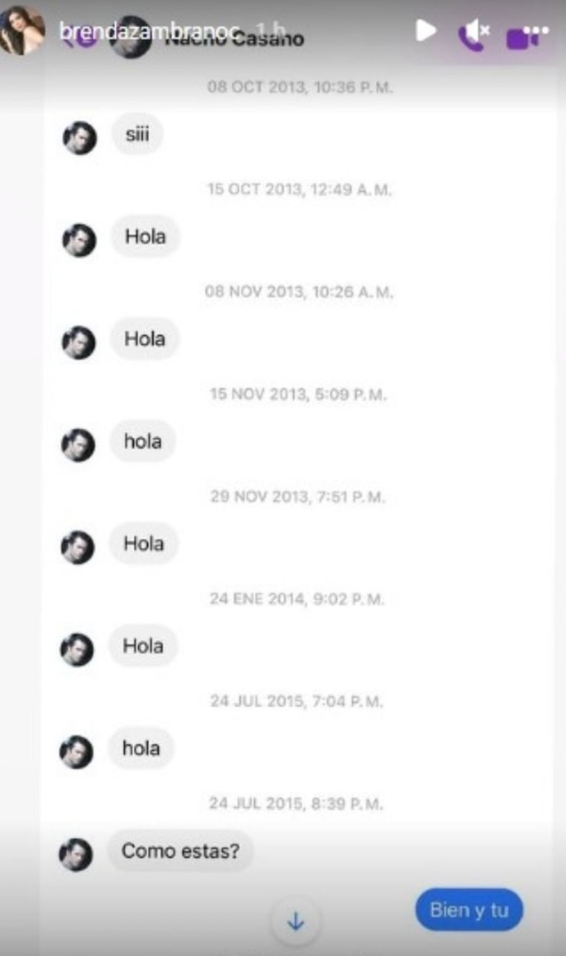 Chat entre Brenda Zambrano y Nacho Casano