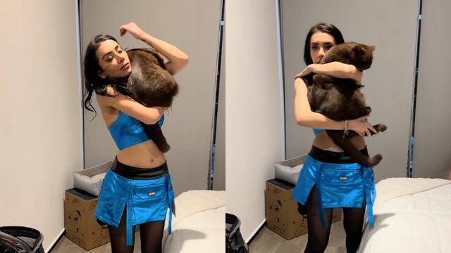 Karime Pindter y su gato Norris