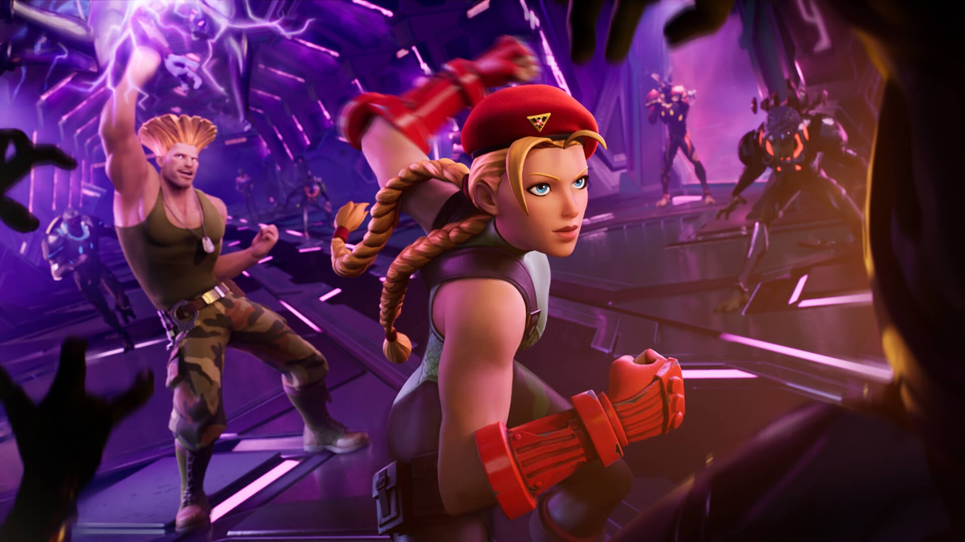 Cammy y Guile en Fortnite