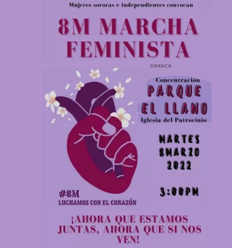 Marcha 8M 2022 en Oaxaca