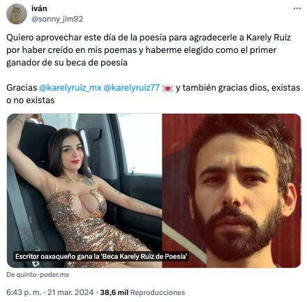 Karely Ruiz, beca de poesía