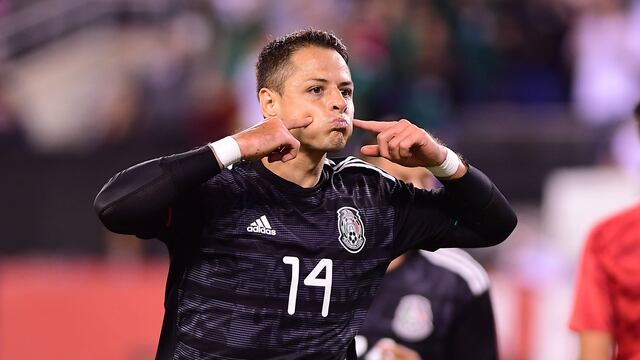 Chicharito Hernández en el México vs Estados Unidos de 2019.