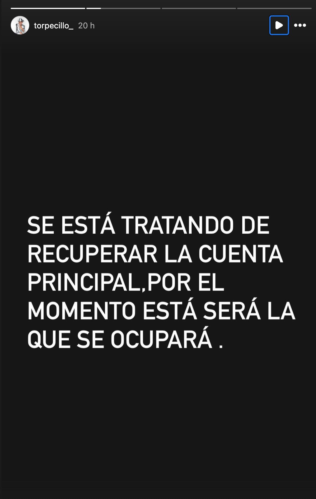 Equipo de Ricardo Peralta está tratando de recuperar su cuenta de Instagram