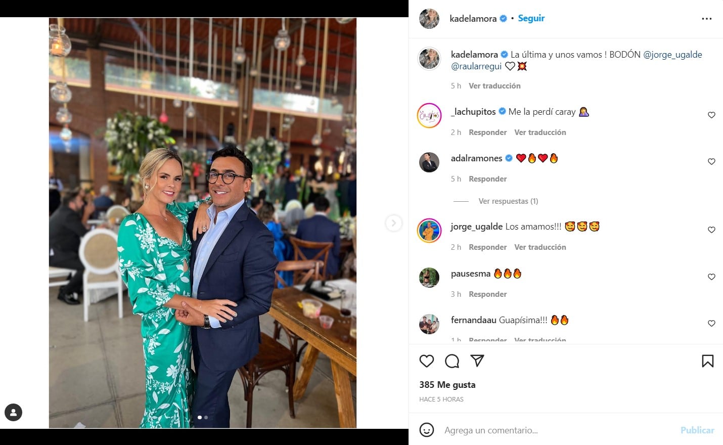 Karla de la Mora mensaje boda