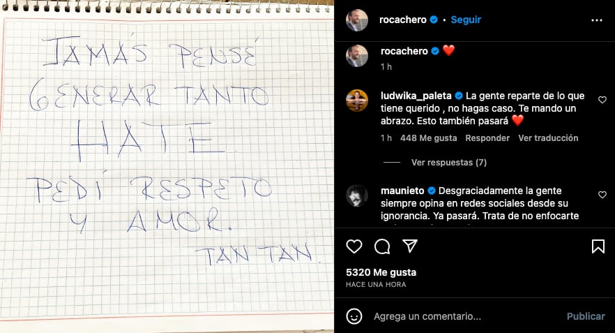 Rodrigo Cachero reacciona a las acusaciones de infidelidad