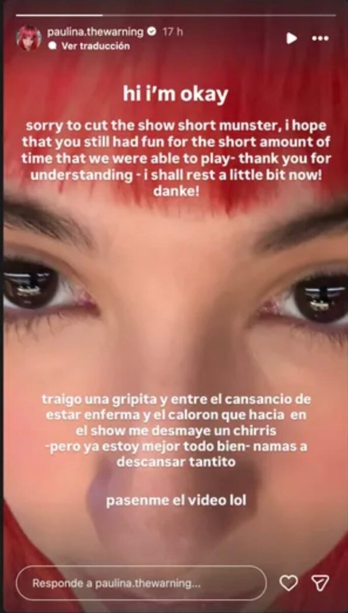 Pau Villareal explica su desmayo