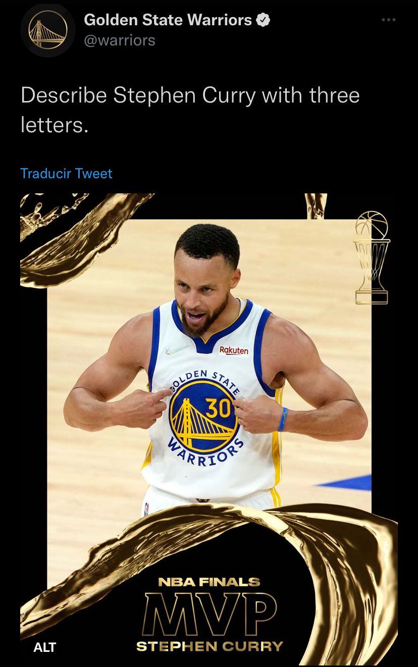 Stephen Curry se convirtió en el Jugador Más Valioso de las Finales de la NBA 2022.