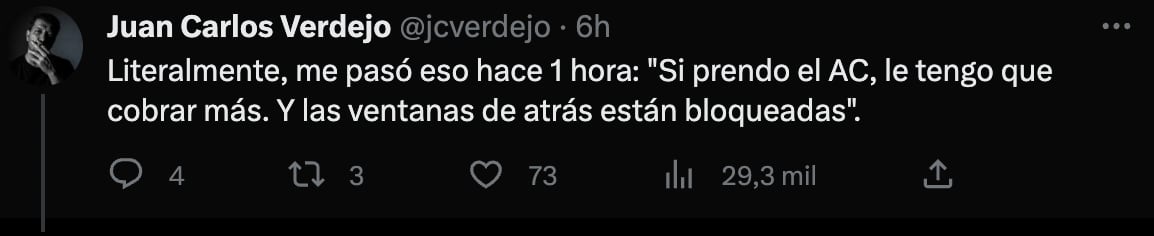 Uber cobra por aire acondicionado