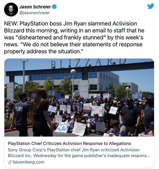 PlayStation critica a Activision Blizzard