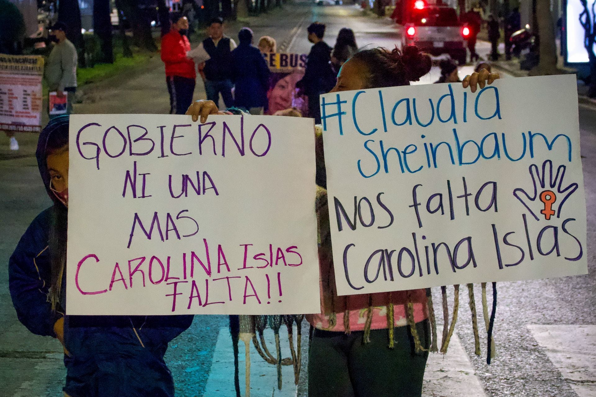 Protesta por la desaparición de Carolina Islas Dorantes