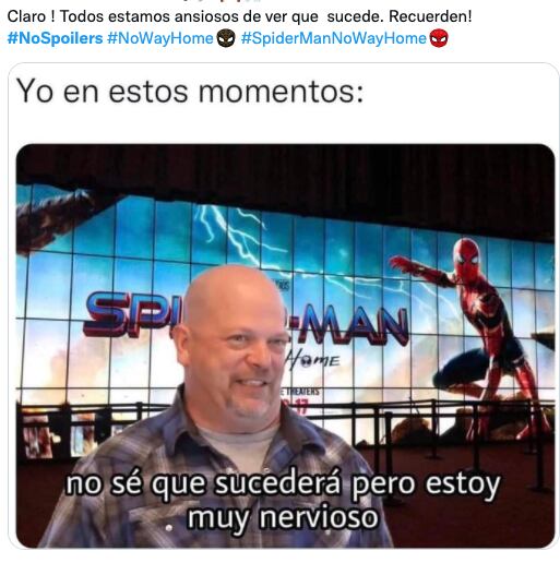 Meme contra spoilers de 'Spider-Man: No Way Home'