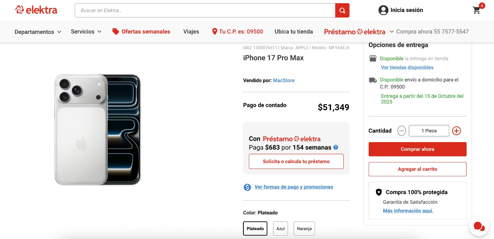iPhone 17 Pro Max en Elektra