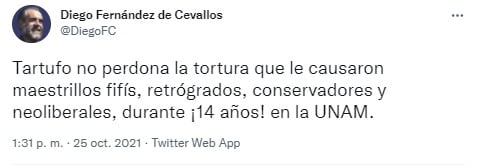 Tuit de Diego Fernández de Cevallos