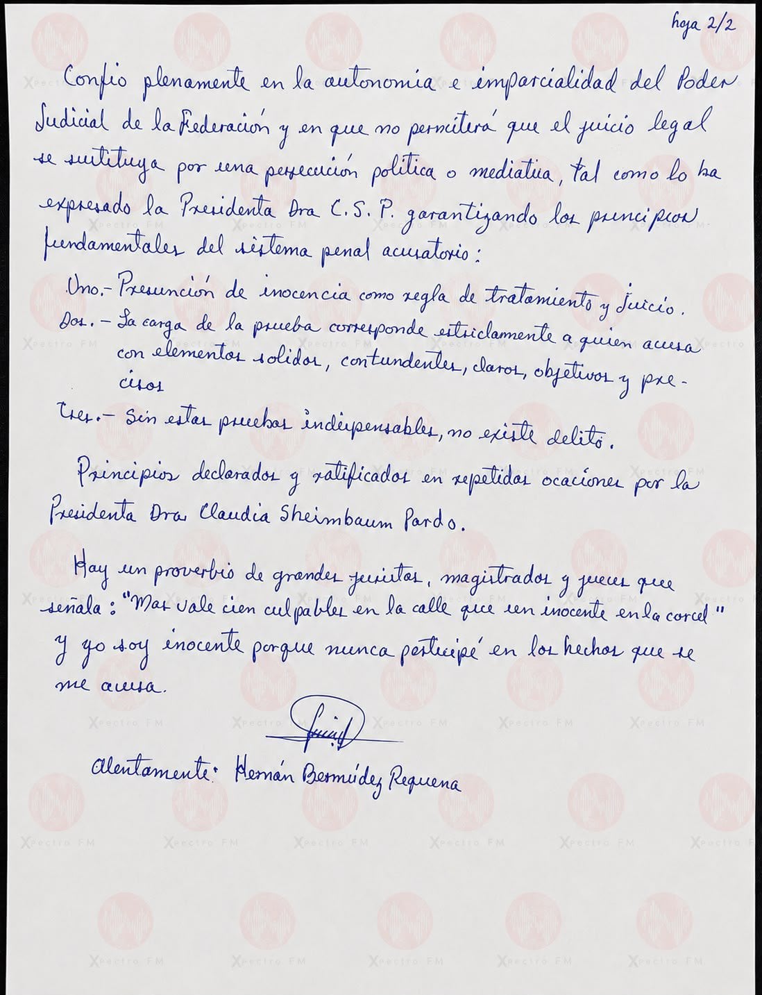 Carta de Hernán Bermúdez Requena