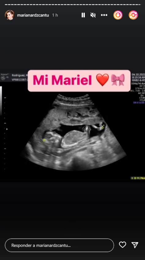 Historia en Instagram de Mariana Rodríguez revelando el nombre de su bebé