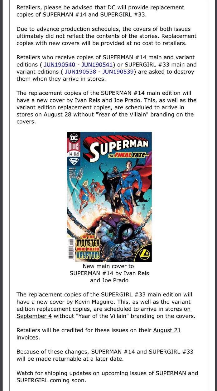 Comunicado DC Comics