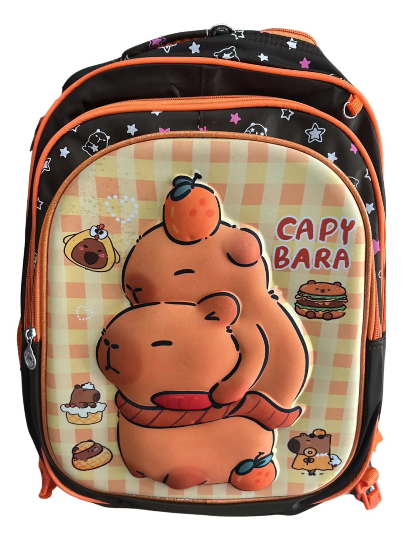 Tmochila Labubu Y Capibara, Lonchera Y Lapicera , Primaria, Diseños 3d Café Liso