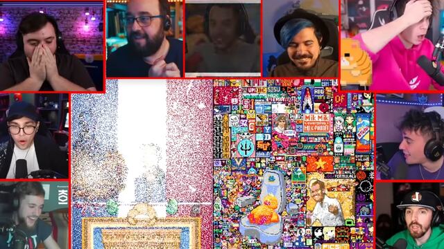 Streamers reaccionando a la derrota de Francia en el mural de Reddit