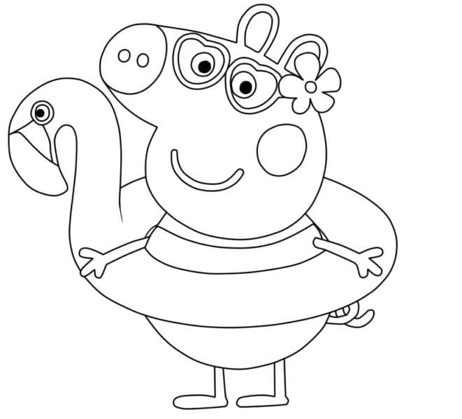 Dibujos de Peppa Pig en primavera para colorear