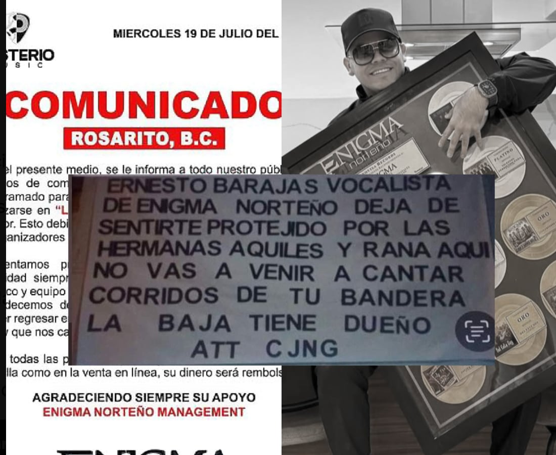 Amenaza contra Ernesto Barajas, vocalista de Enigma Norteño