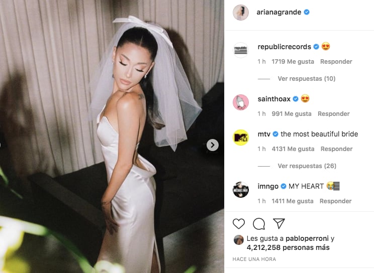 Vestido de novia de Ariana Grande