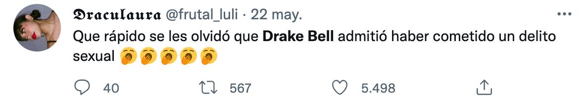 Usuarios de redes sociales recuerdan acusaciones contra Drake Bell