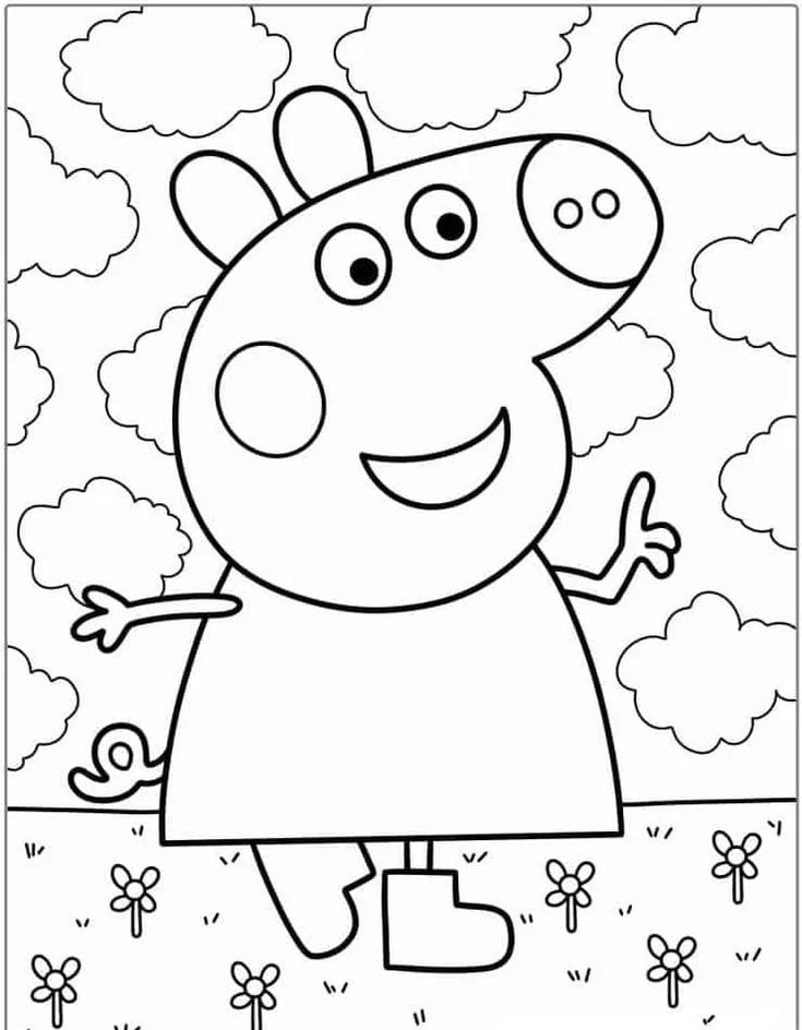 Dibujos de Peppa Pig de vacaciones para colorear