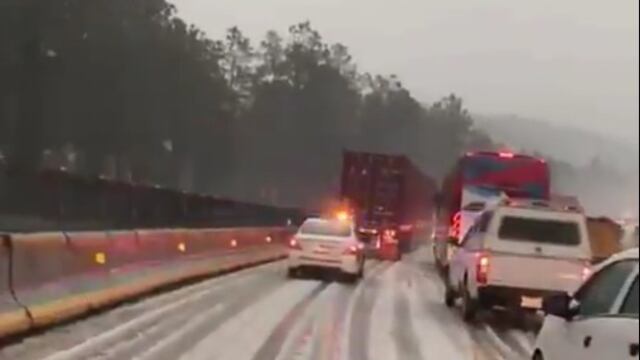 Granizada en la autopista México – Puebla