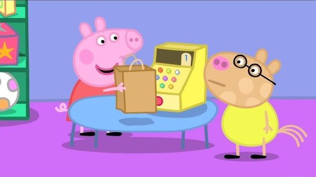 Dibujos de Peppa Pig de compras para colorear