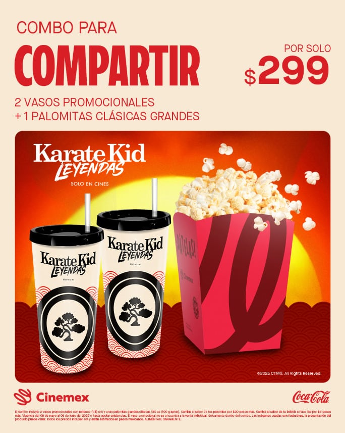 Combo para compartir de Karate Kid: Leyendas en Cinemex