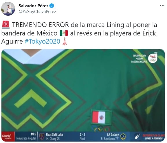Garrafal error en la playera de Erick Aguirre
