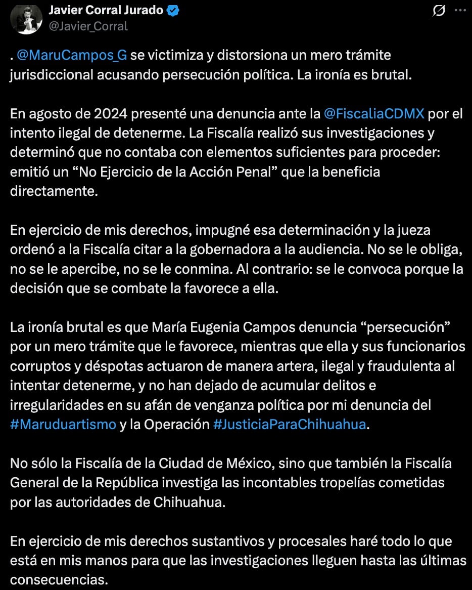 Javier Corral vs Maru Campos