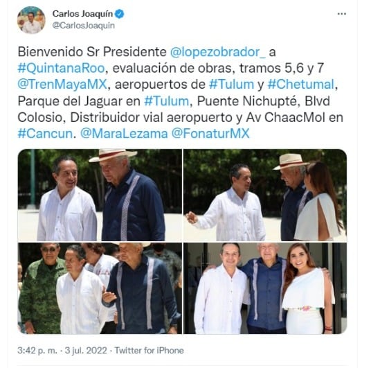 Tramo Mérida-Cancún del Tren Maya lleva 50% de avance: AMLO