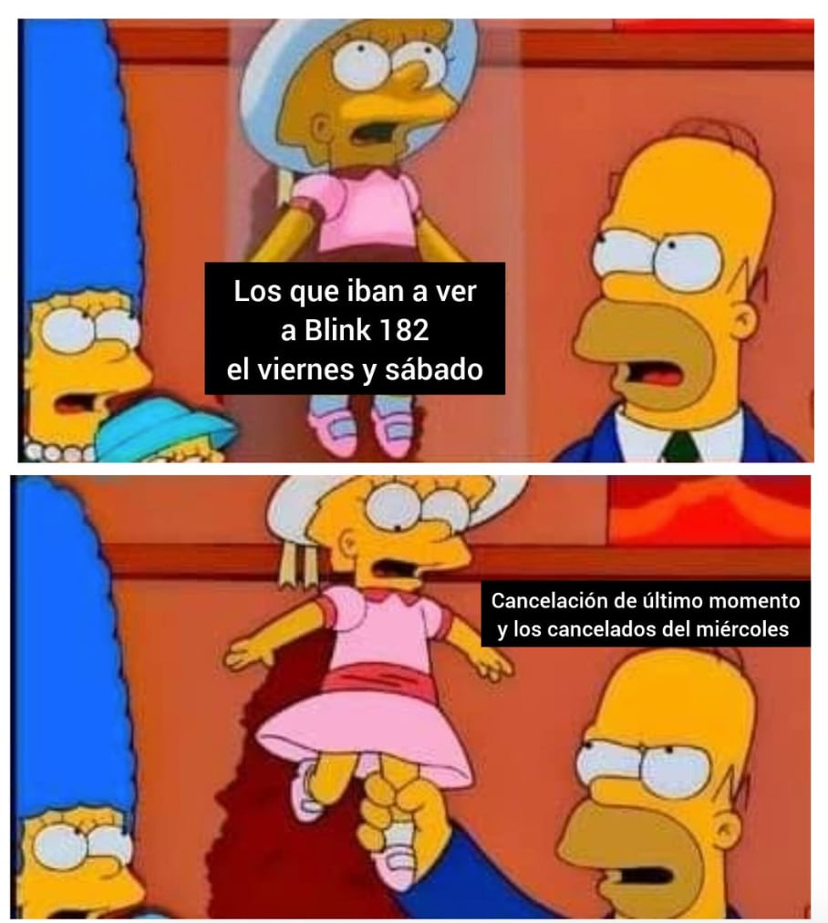 Memes de la cancelación de los conciertos de Blink 182