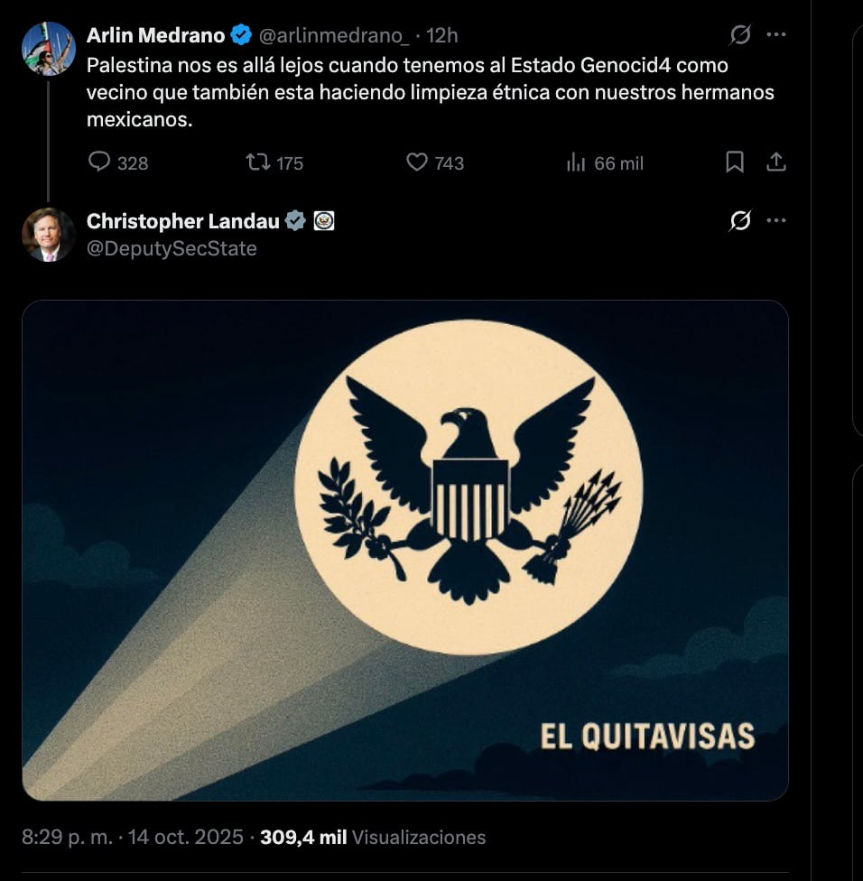 Chistopher Landau, funcionario de Estados Unidos, nuevamente gestiona que le quiten la visa a ciudadanos mexicanos