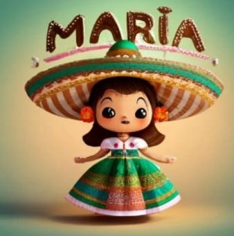 Muñeca ‘adelita’ con nombre 3D