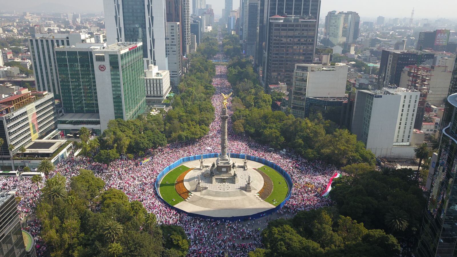 Ángel de la independencia, marcha en defensa del INE
